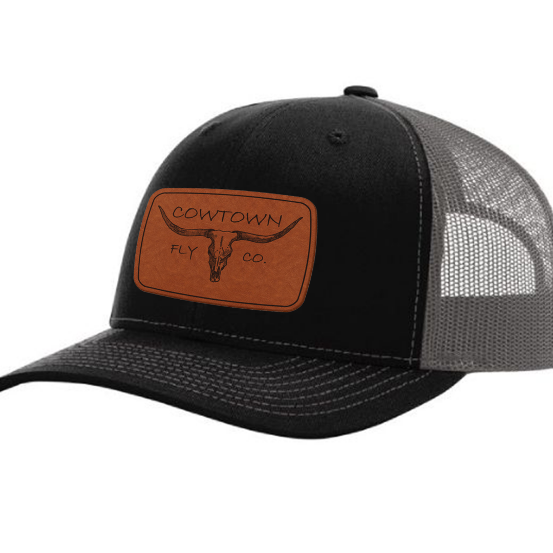 Leather Patch Hat - Black/Charcoal