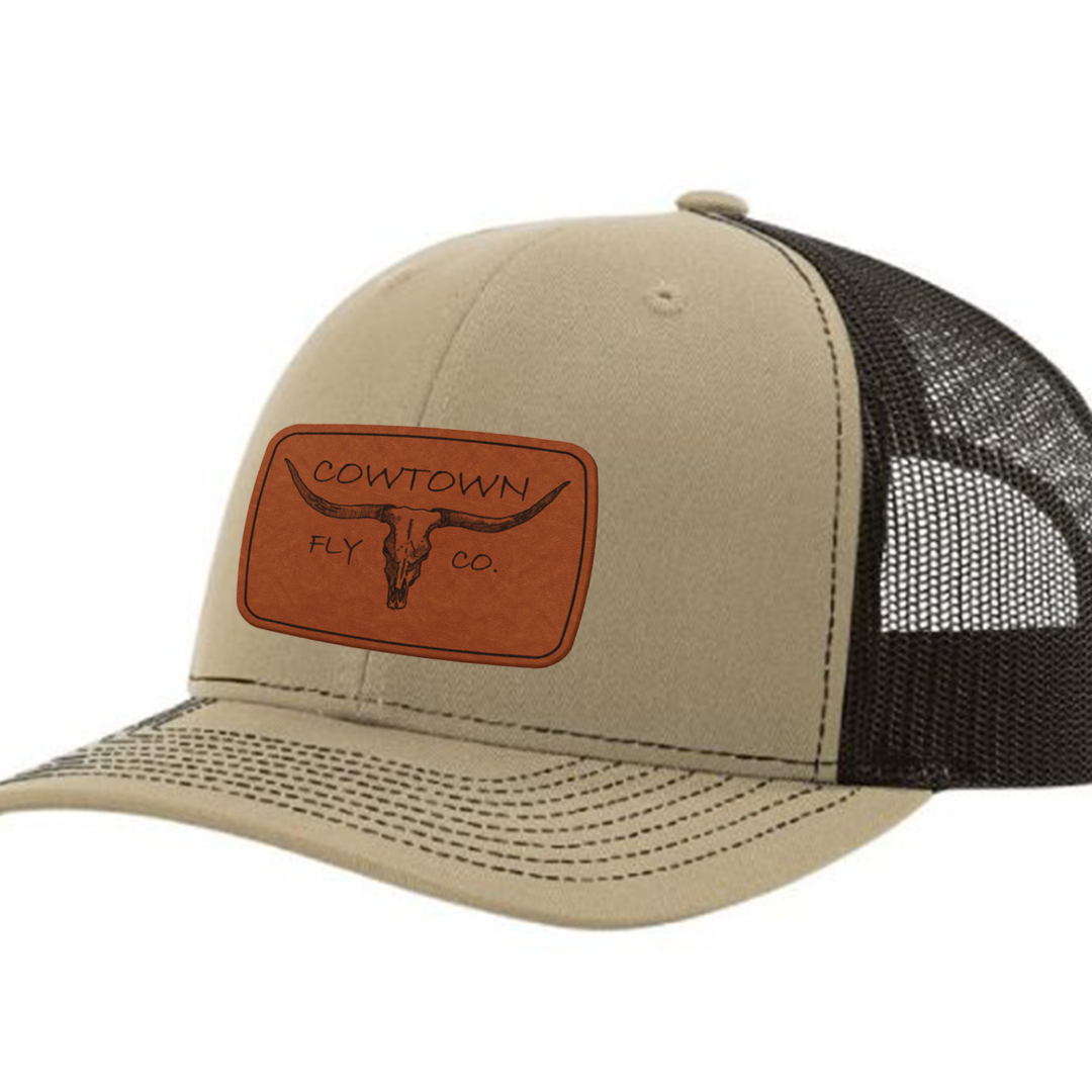 Leather Patch Hat - Khaki/Coffee
